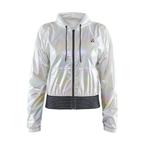 Women's Untmd Shiny Hood Training Jacket - SILVER