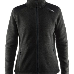 Women's Craft Noble Zip Fleece Jacket - BLACK/PLATINUM