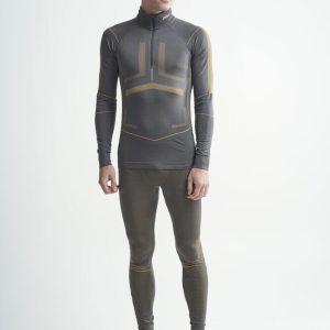 Men's Active Intensity 1/4 Zip Baselayer - GRANITE-AMBER