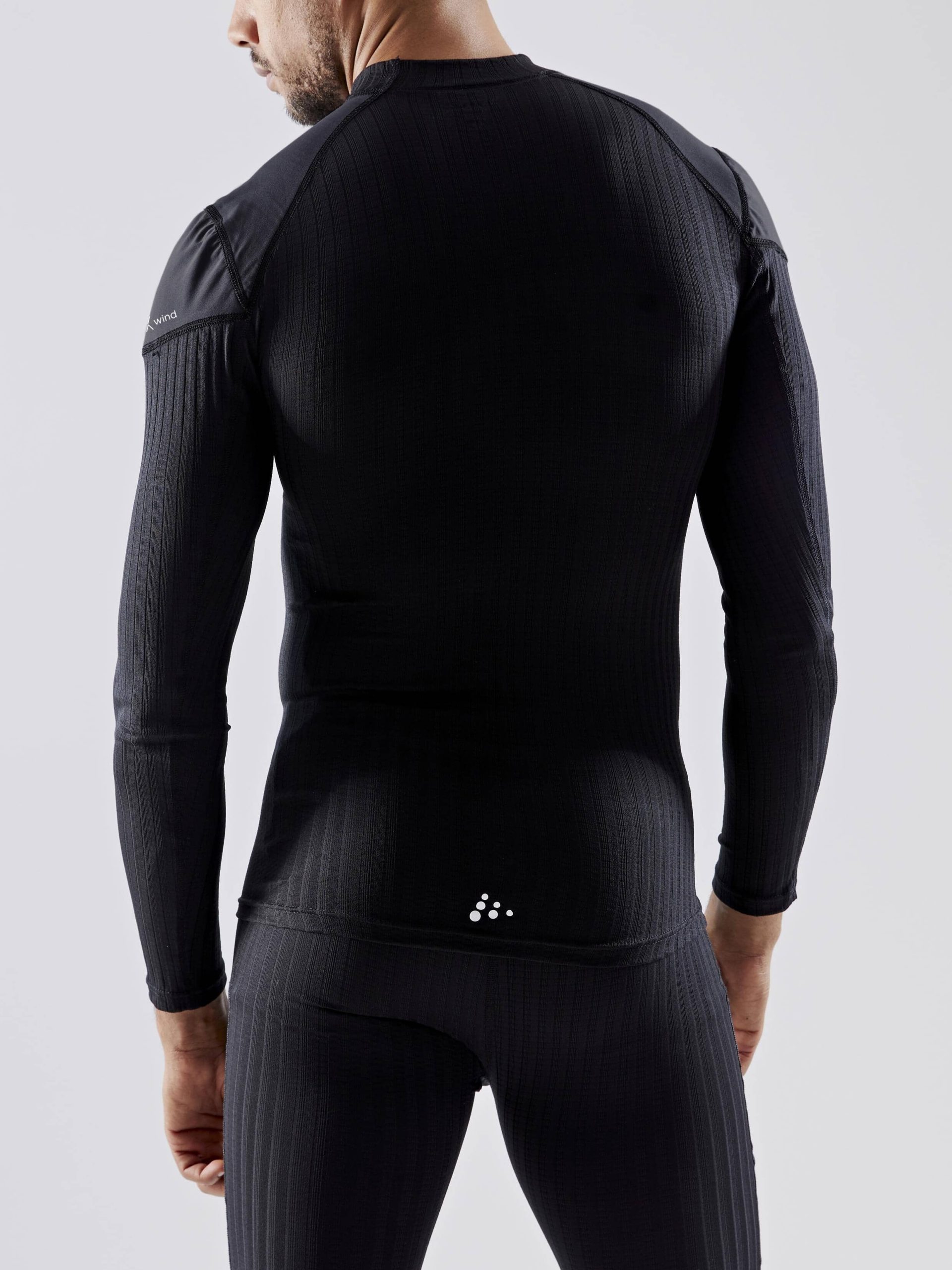 Men's Active Extreme X Wind Baselayer - Black/Granite - Image 2