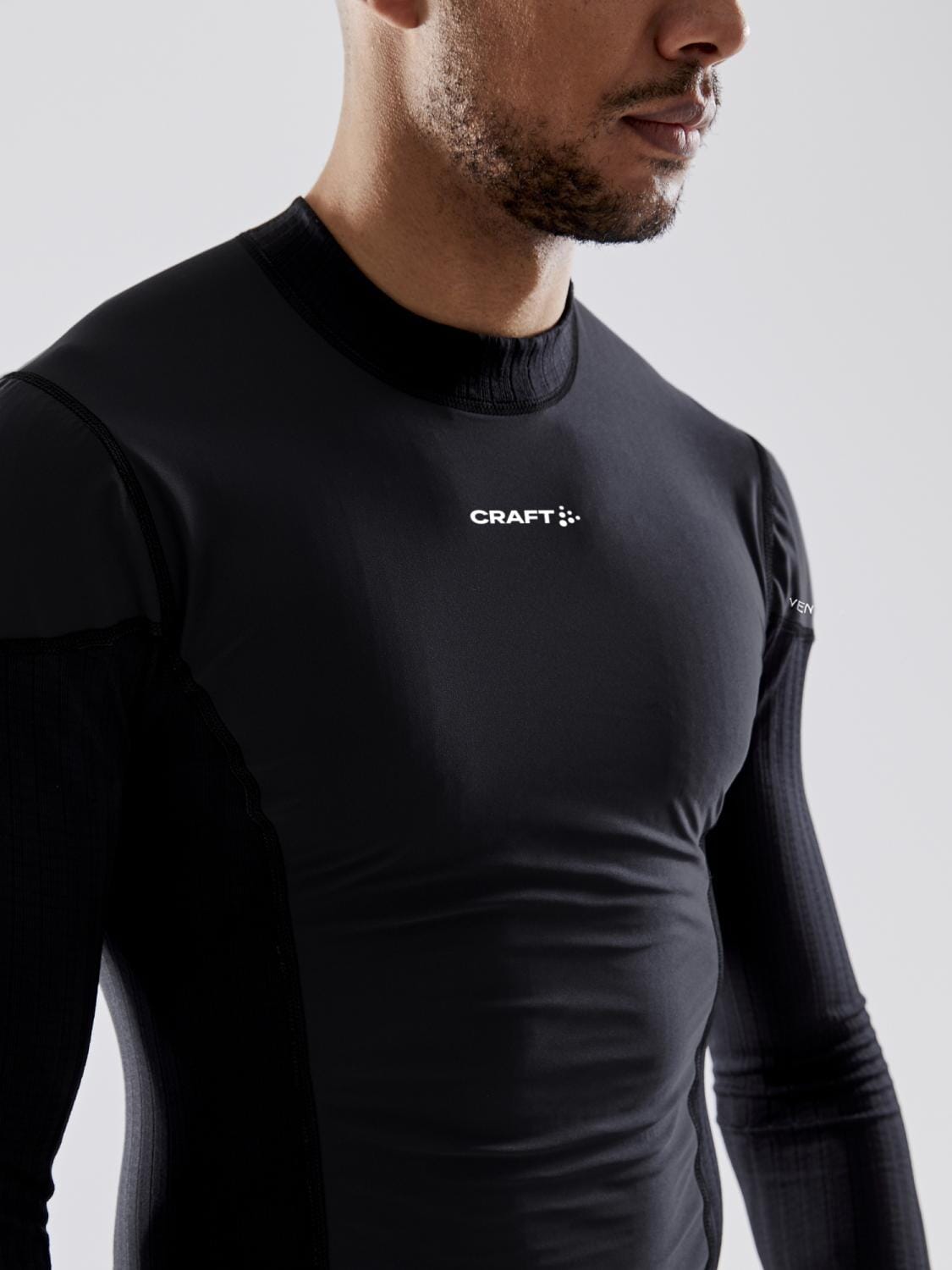 Men's Active Extreme X Wind Baselayer - Black/Granite - Image 3