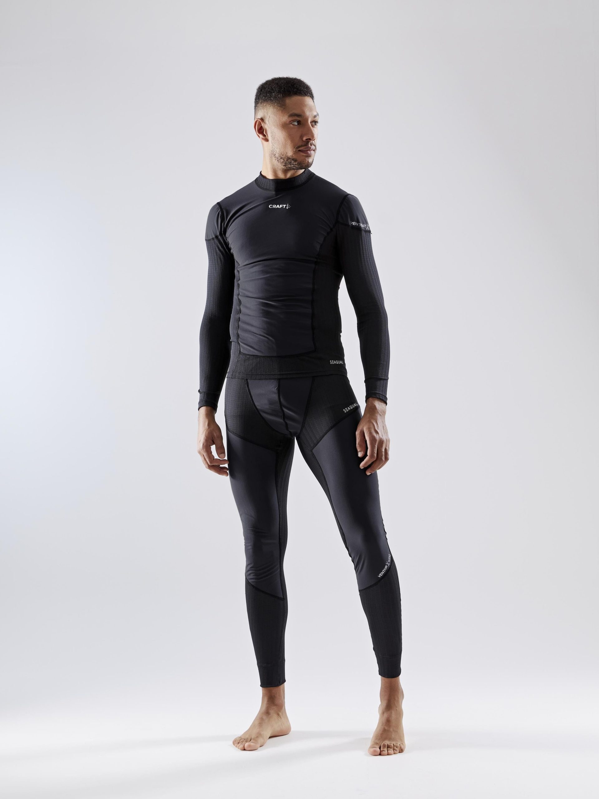 Men's Active Extreme X Wind Baselayer - Black/Granite - Image 5