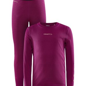 Kid's Core Warm Baselayer Set - ROXO-CORAL
