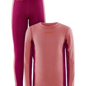 Kid's Core Dry Baselayer Set - CORAL-ROXO