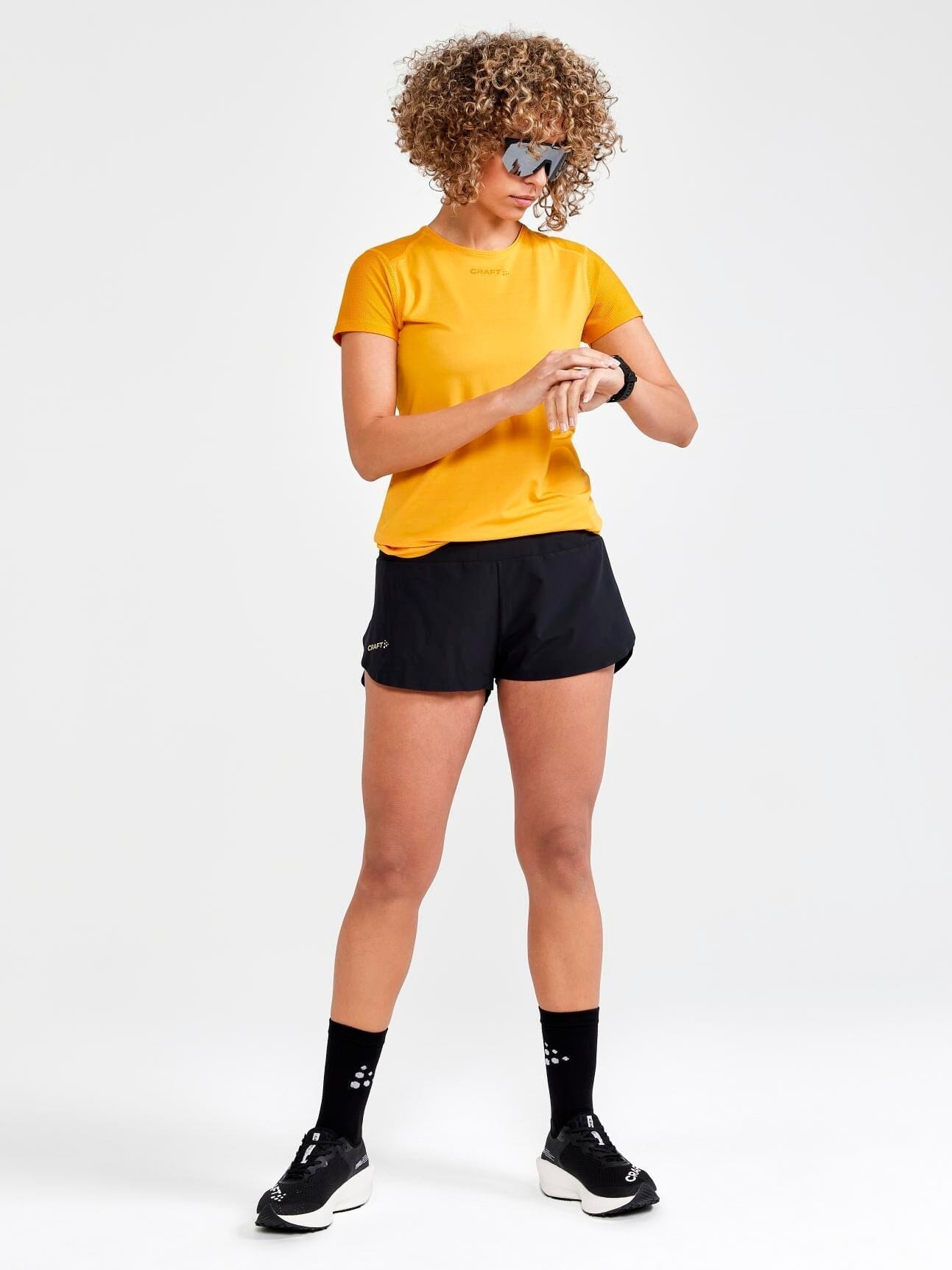 Women's Pro Hypervent Running Split Shorts - BLACK-ROXO - Image 5