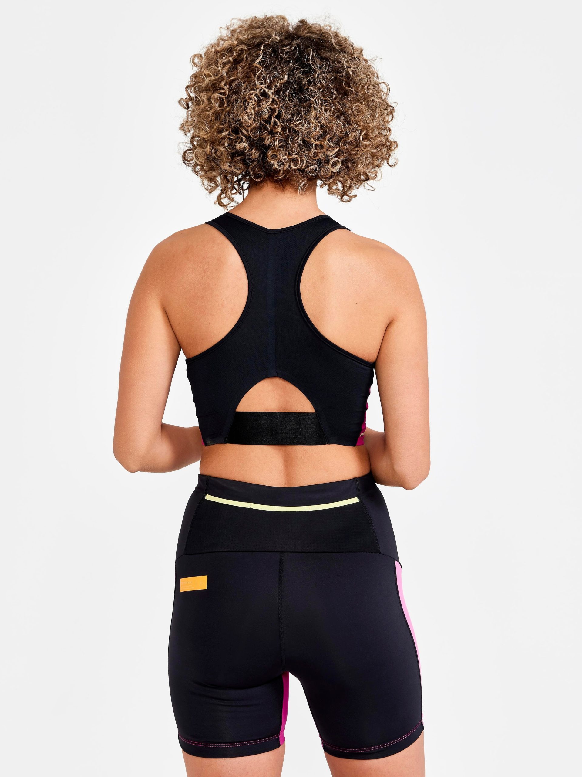Women's Pro Hypervent Running Cropped Top - BLACK-ROXO - Image 2