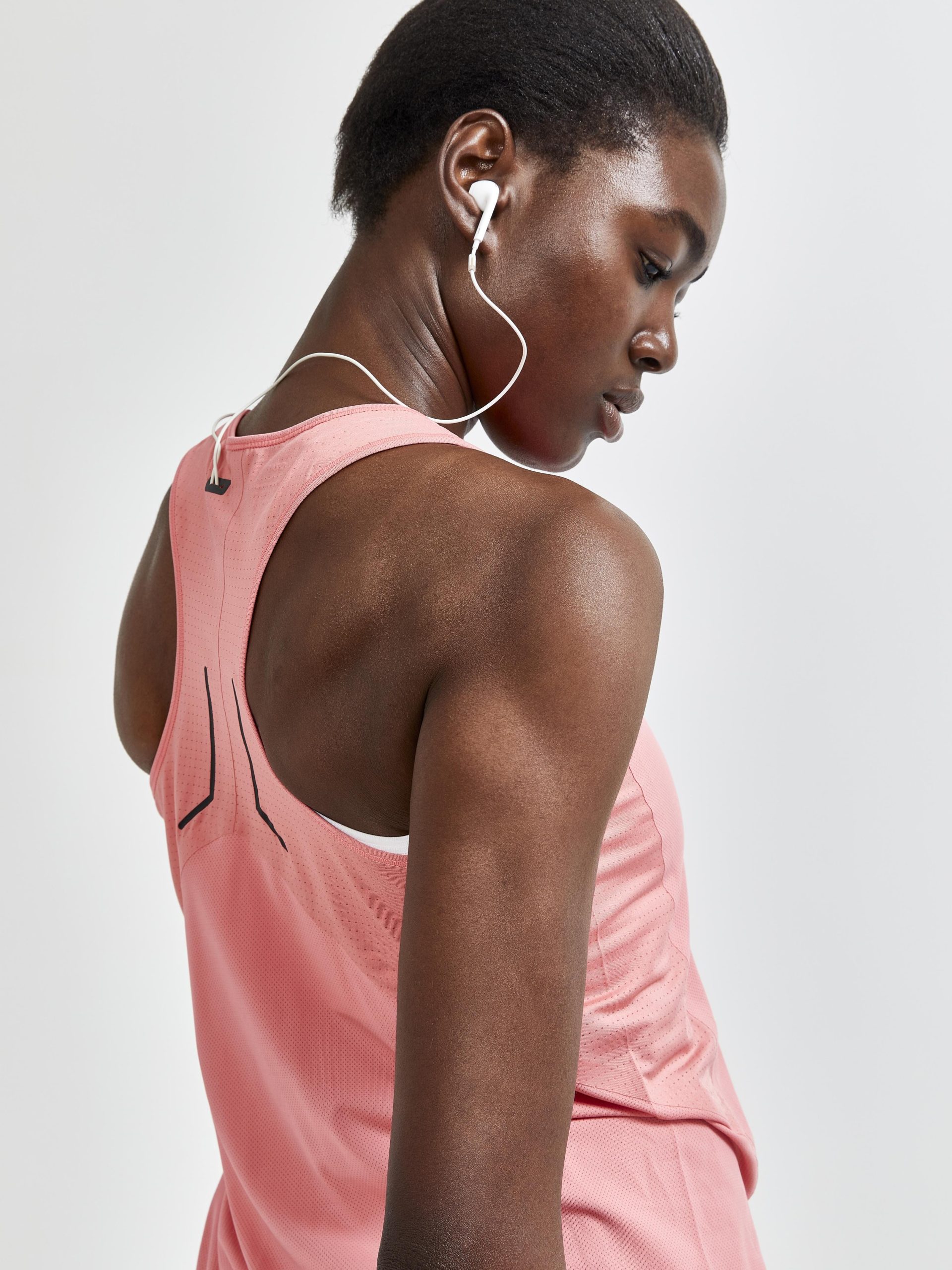 Women's Pro Hypervent Running Singlet - CORAL - Image 3