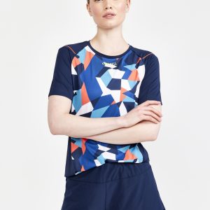 Women's Pro Dazzle Camo Running Tee - BLAZE/P DAZZLE CAMO