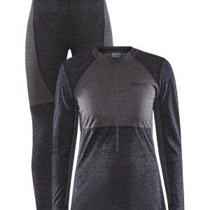 Women's Core Wool Mix Baselayer Set - Black/Granite