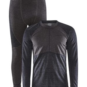 Men's Core Wool Mix Baselayer Set - BLACK-SLATE