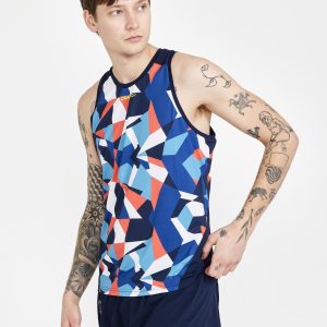 Men's Pro Dazzle Camo Running Singlet - BLAZE/P DAZZLE CAMO