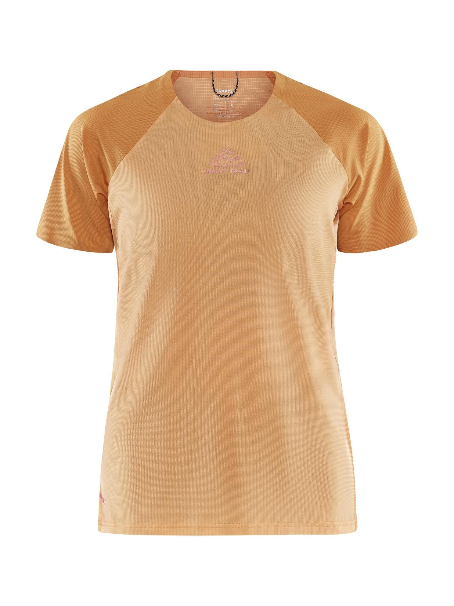 Women's Pro Trail Running Short Sleeve Tee - PEACH-DESERT - Image 7