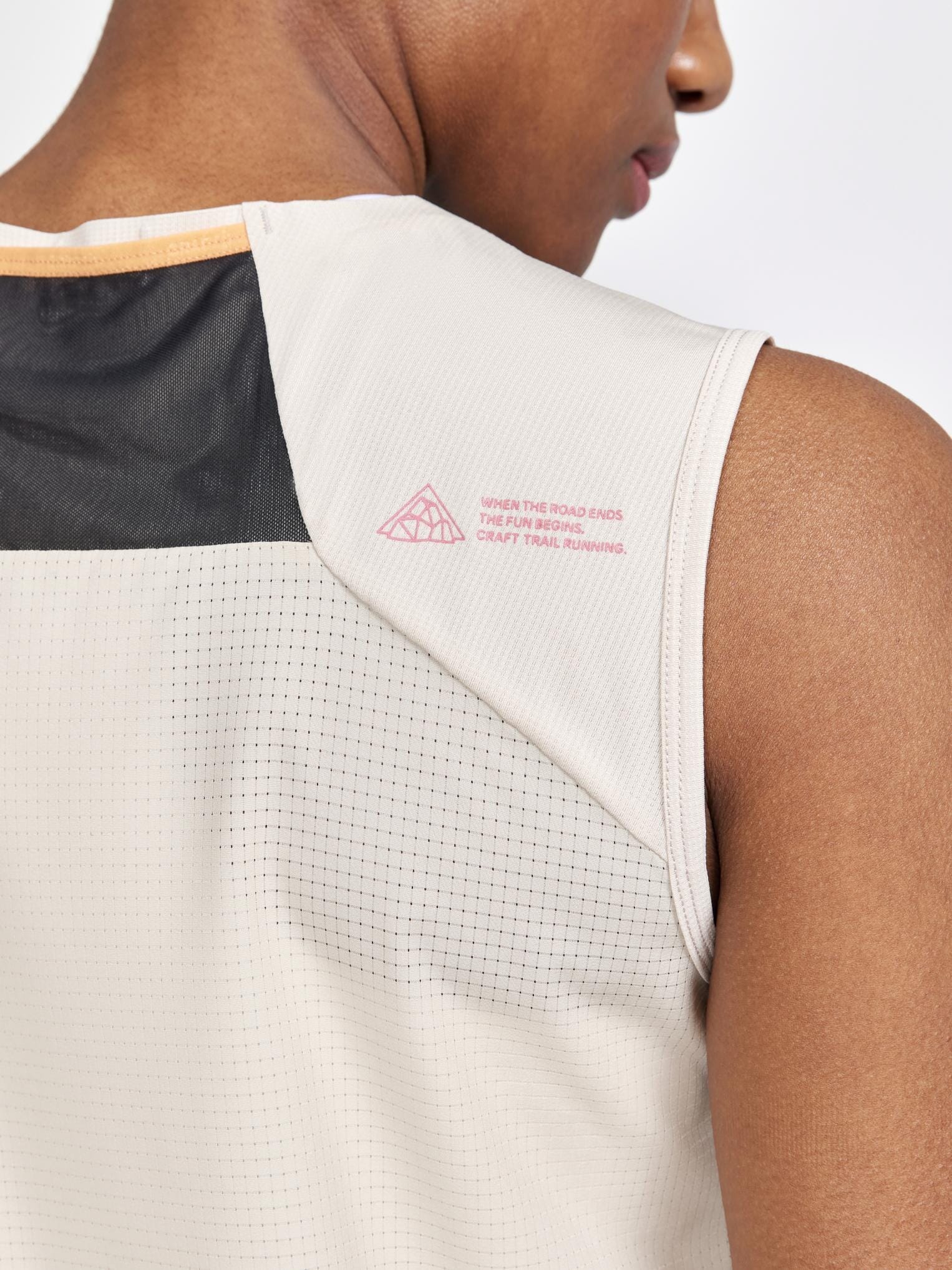 Women's Pro Trail Running Singlet - ECRU - Image 4