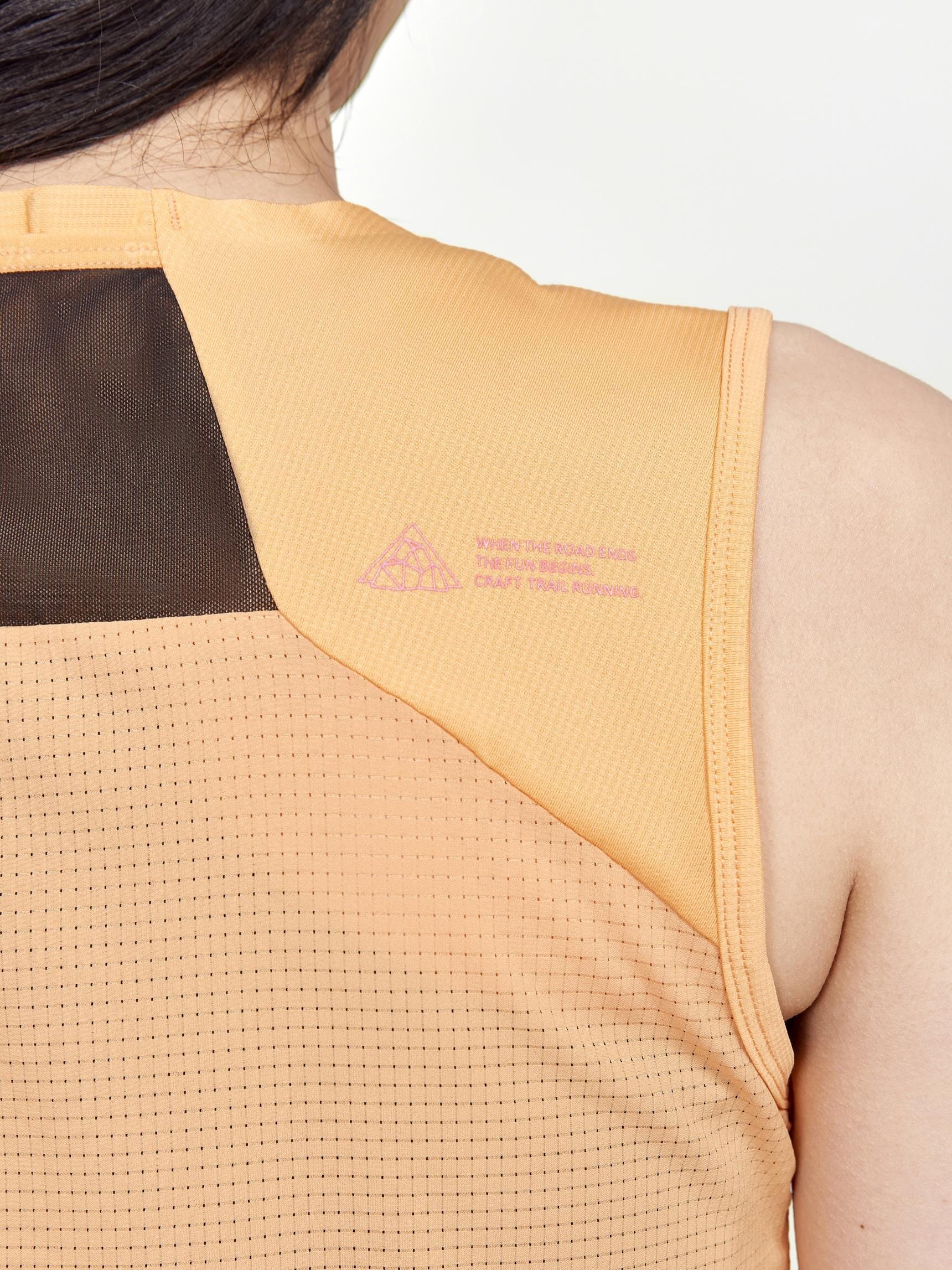 Women's Pro Trail Running Singlet - PEACH - Image 4