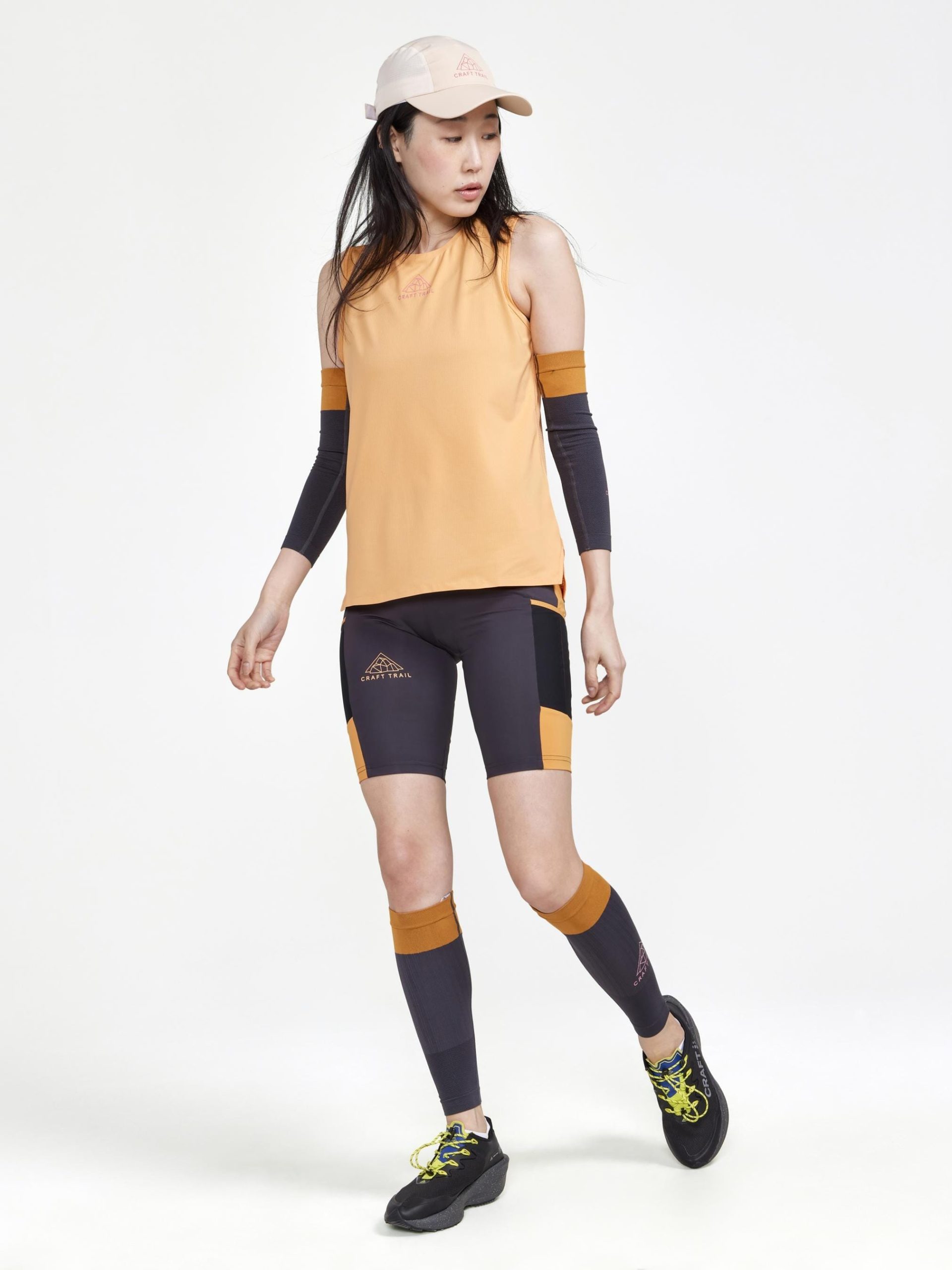 Women's Pro Trail Running Singlet - PEACH - Image 5