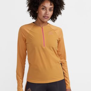 Women's Pro Trail Running Wind Longsleeve Tee - DESERT