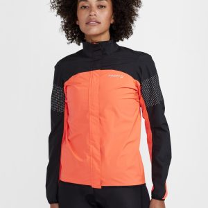Women's Core Endur Lumen Hydro Bike Jacket - BLACK/SHOCK