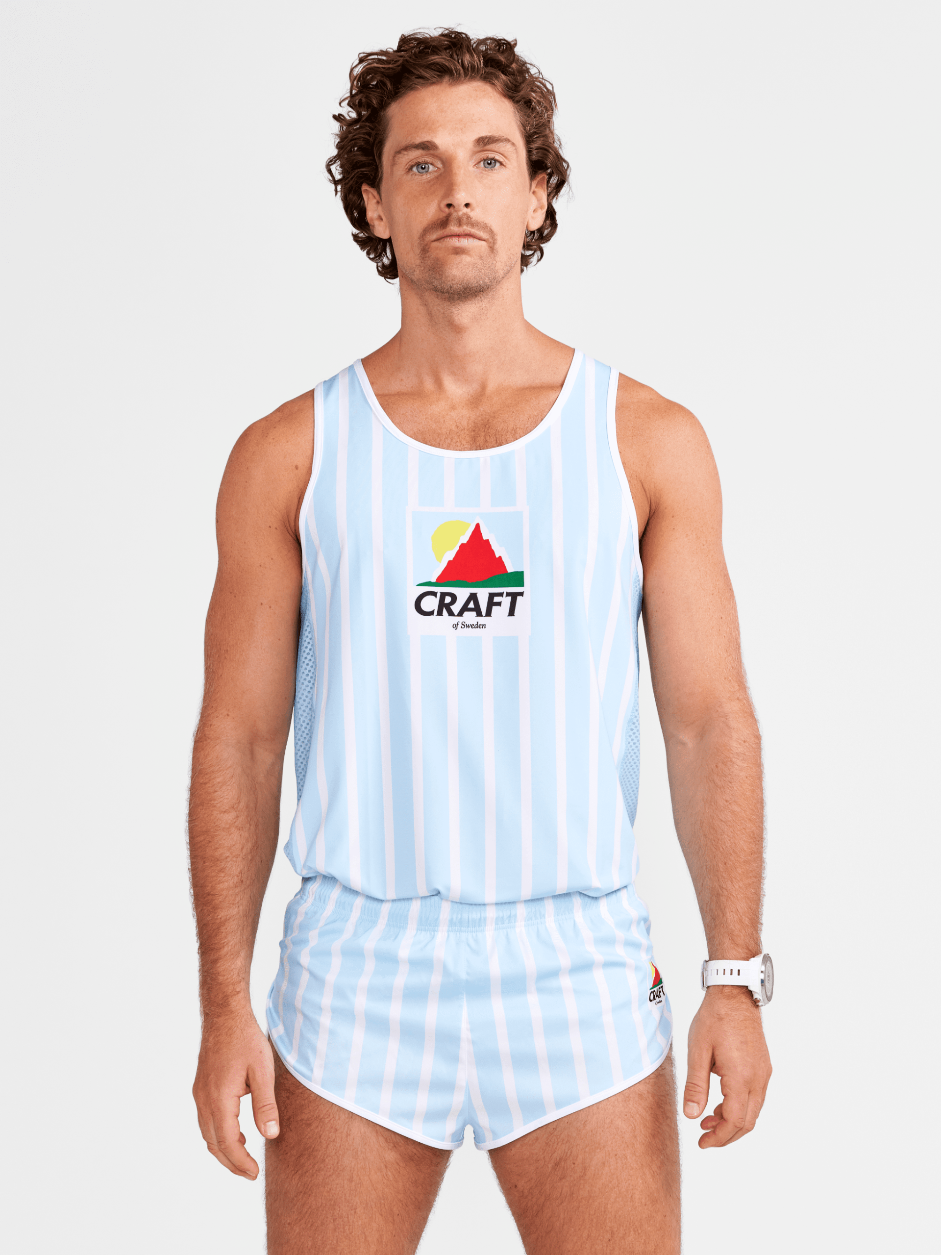Men's Retro Elite Custom Singlet - AQUA/WHITE