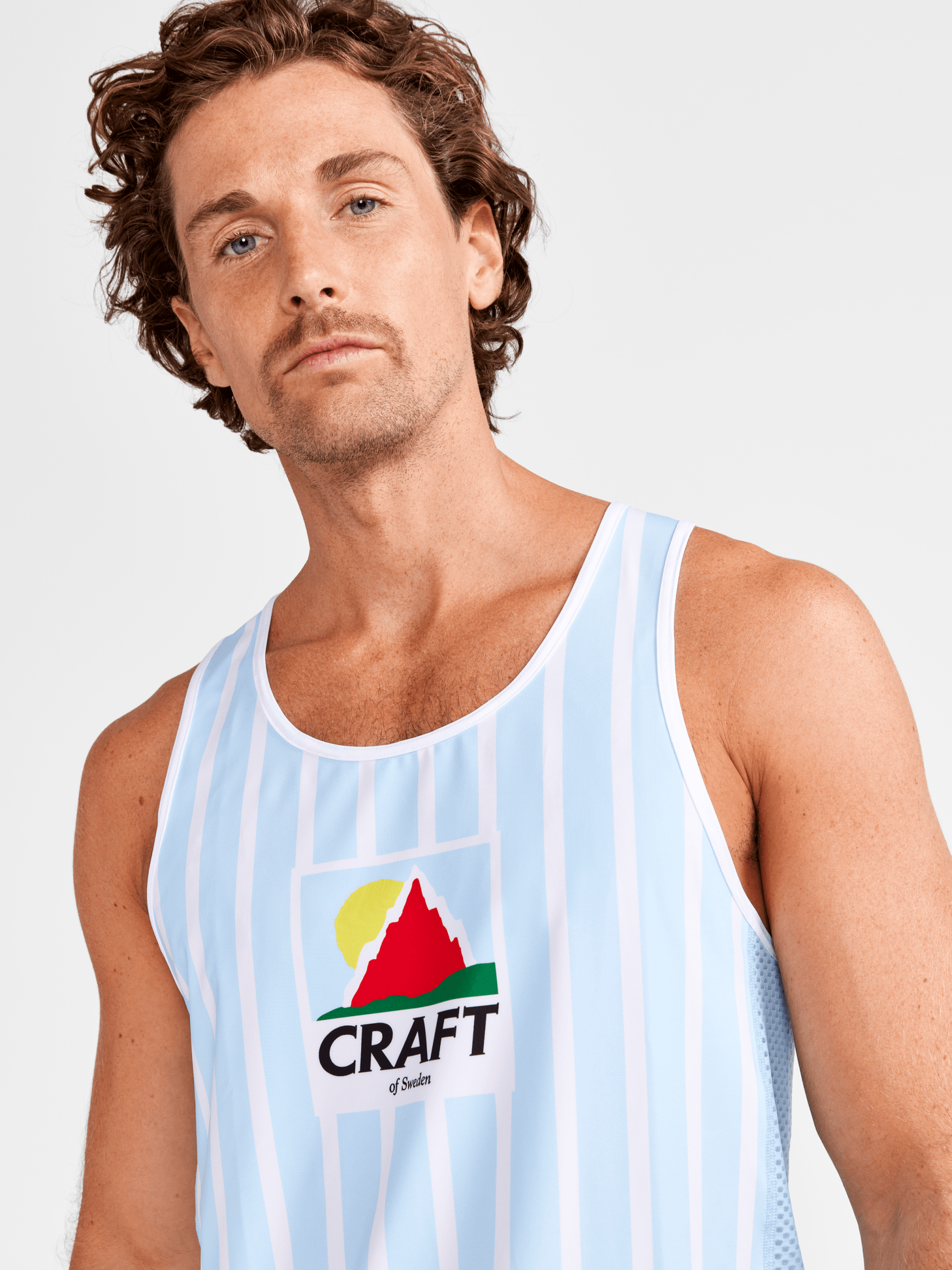 Men's Retro Elite Custom Singlet - AQUA/WHITE - Image 3