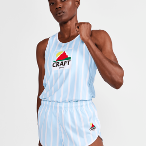 Women's Retro Elite Custom Singlet - AQUA/WHITE