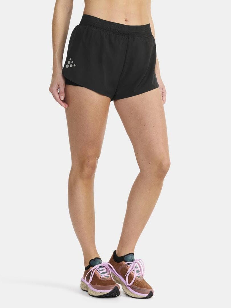 Women's Pro Hypervent Running Split Shorts 2 - Black