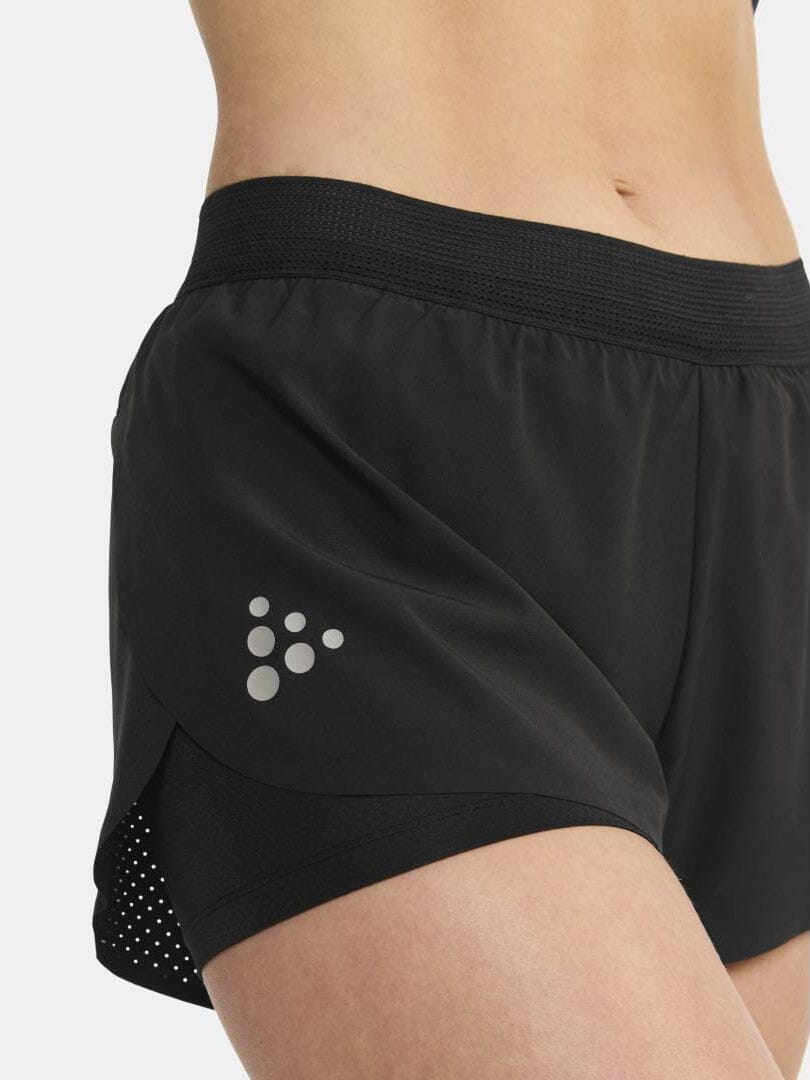 Women's Pro Hypervent Running Split Shorts 2 - Black - Image 5