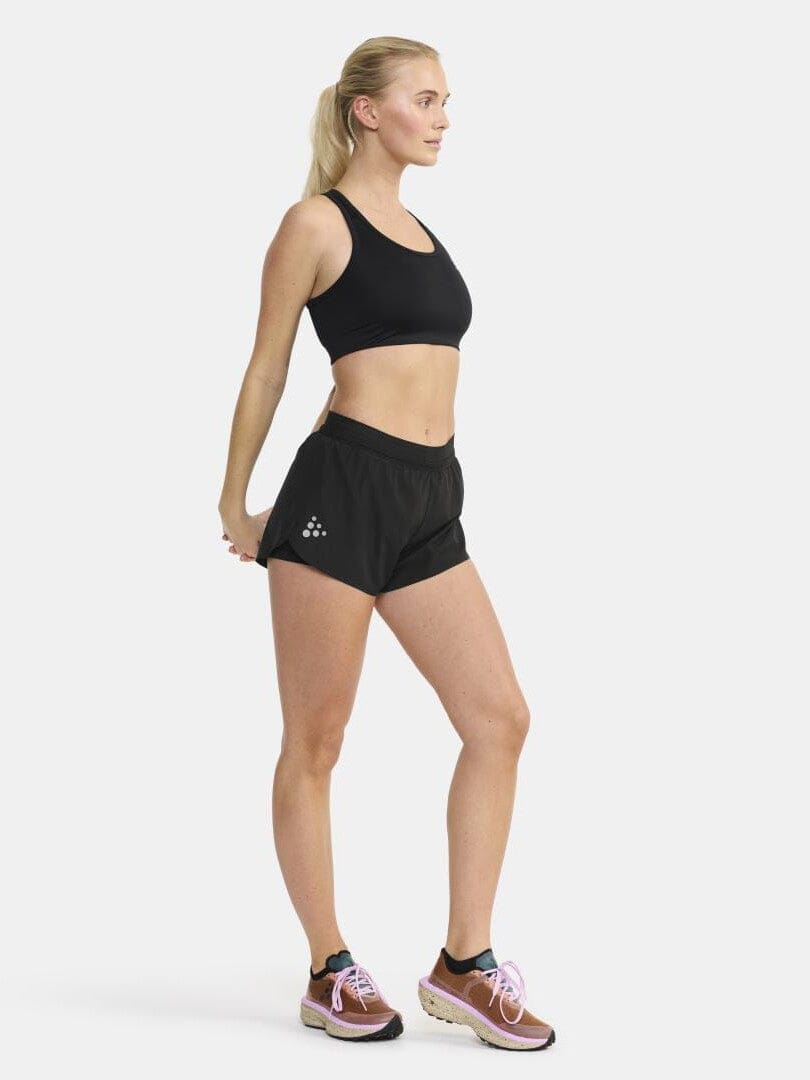 Women's Pro Hypervent Running Split Shorts 2 - Black - Image 6