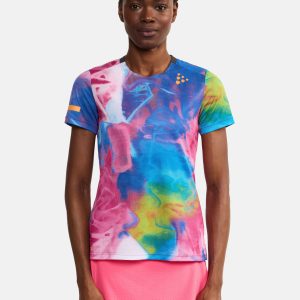Women's Pro Hypervent Jaquard Running Tee - FUCHSIA/MULTI
