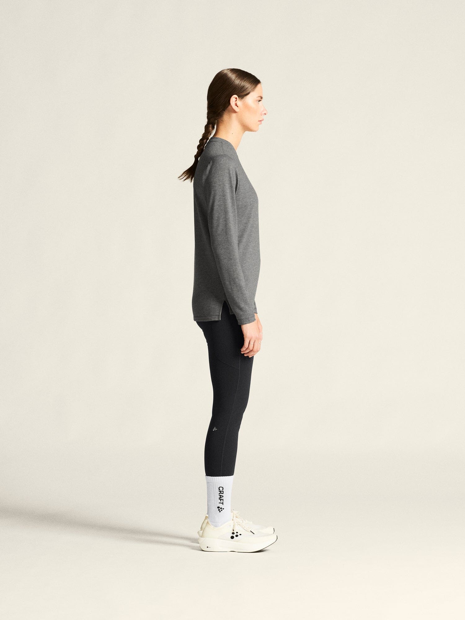 Women's Thermal Mesh CN - Dk Grey Melange - Image 6