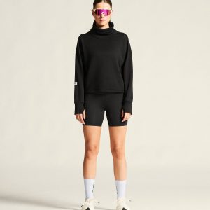 Women's SubZ Funnelneck Running Jersey - Black