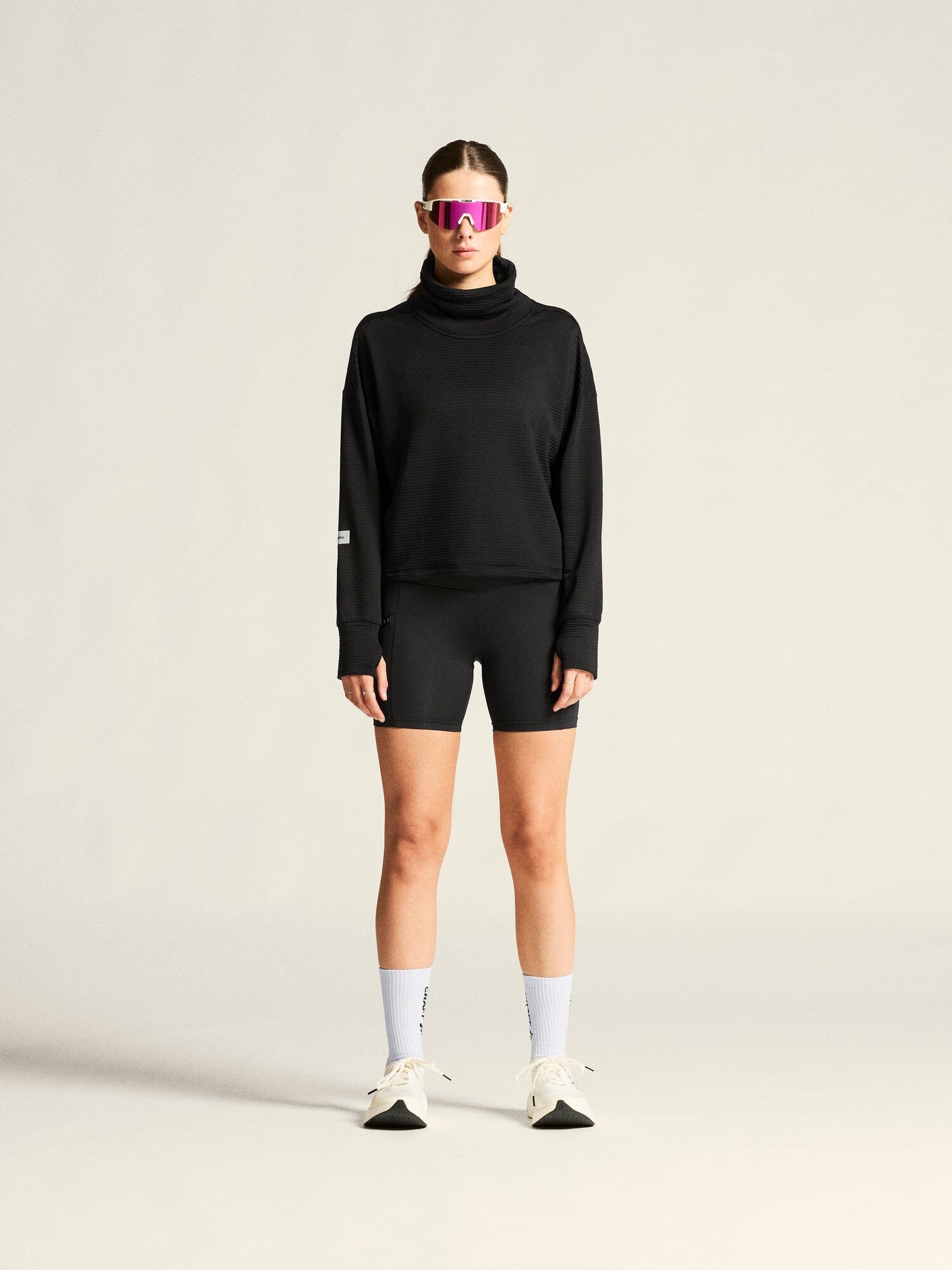 Women's SubZ Funnelneck Running Jersey - Black