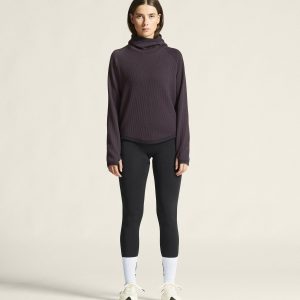 Women's Grid Hood - DK PLUM