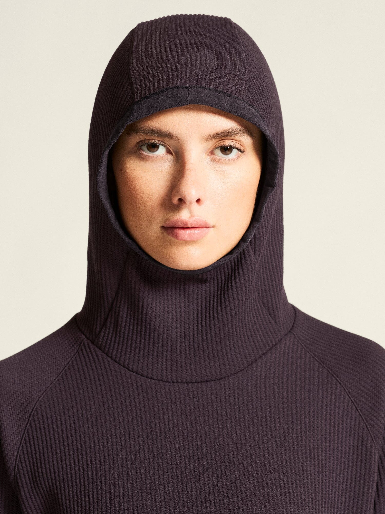 Women's Grid Hood - DK PLUM - Image 4