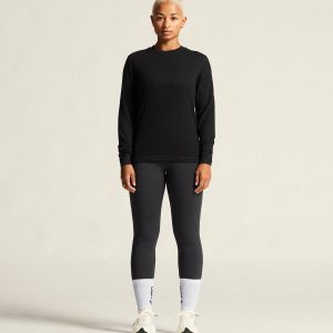 Women's Wool Waffle RN - Black