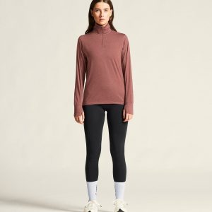 Women's Flow HZ LS - ROSE BROWN/MELANGE