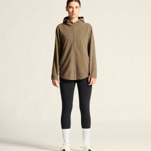 Women's Join Pile Fleece Full-Zip Hood - Taupe
