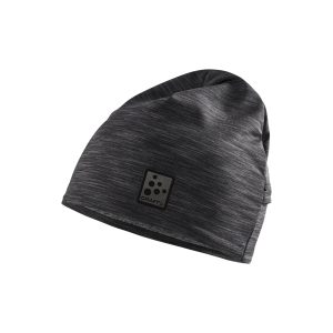 Microfleece Ponytail Hat - Black Melange