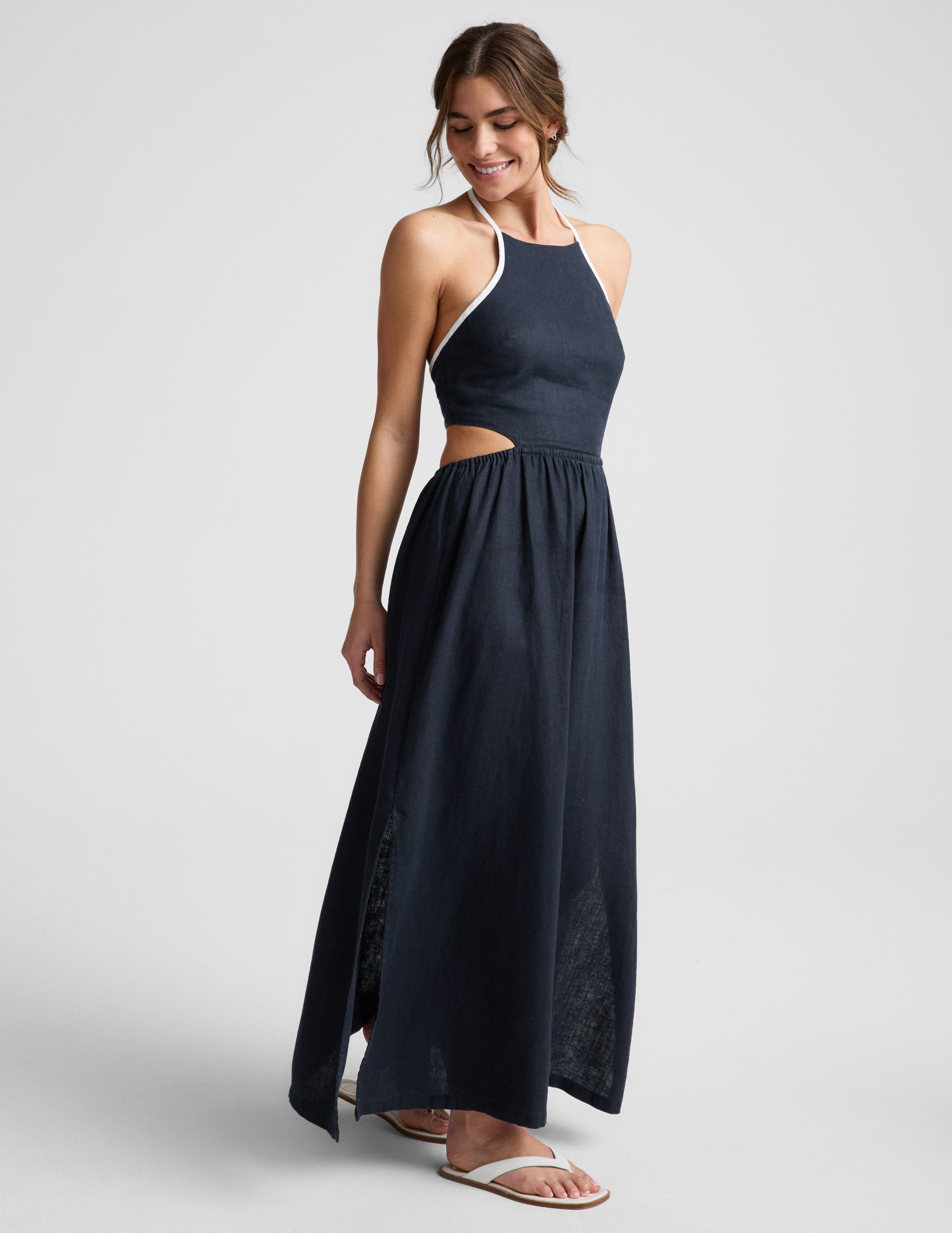 SoftWash Linen Halter Dress - Image 2