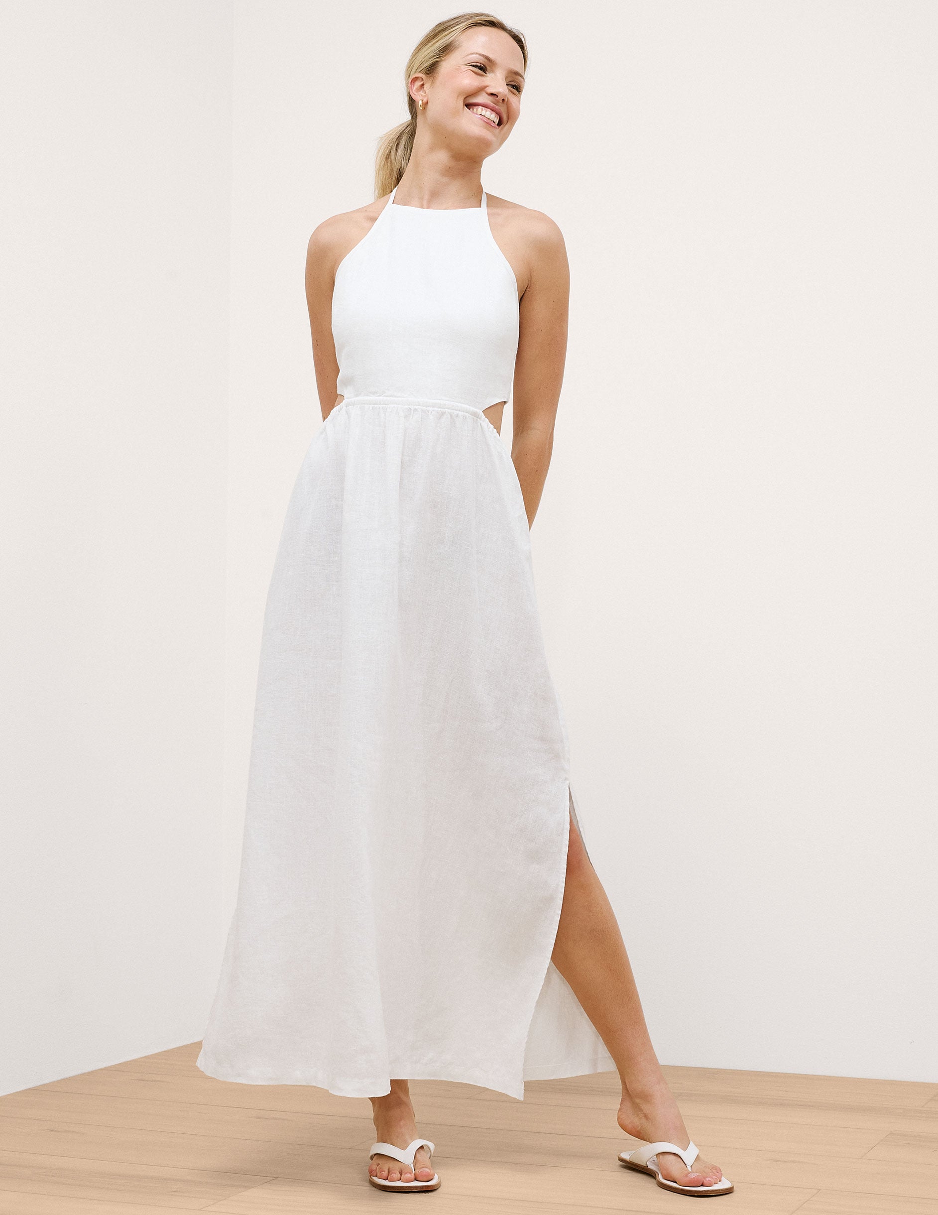 SoftWash Linen Halter Dress