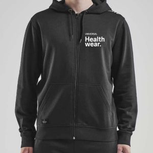 Men's Universal Healthwear Full Zip Hoody - Black