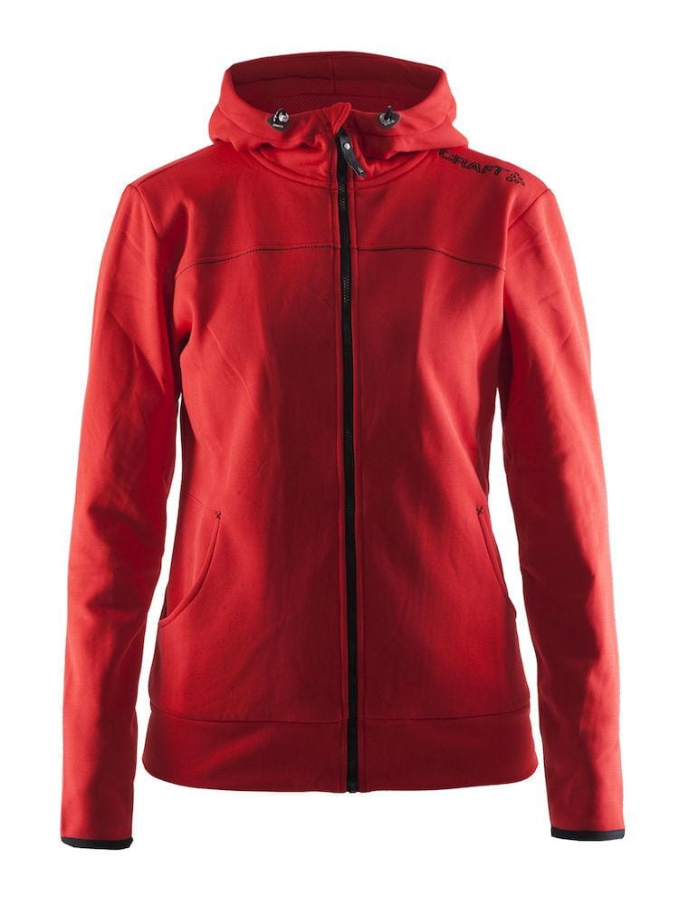Women's Leisure Full Zip Hood - BRIGHT RED/BLACK