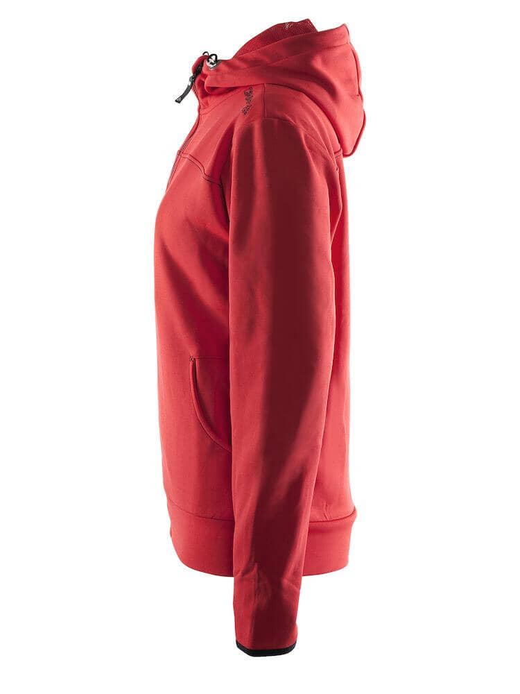 Women's Leisure Full Zip Hood - BRIGHT RED/BLACK - Image 3