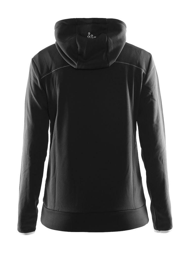 Women's Leisure Full Zip Hood - BLACK/PLATINUM
