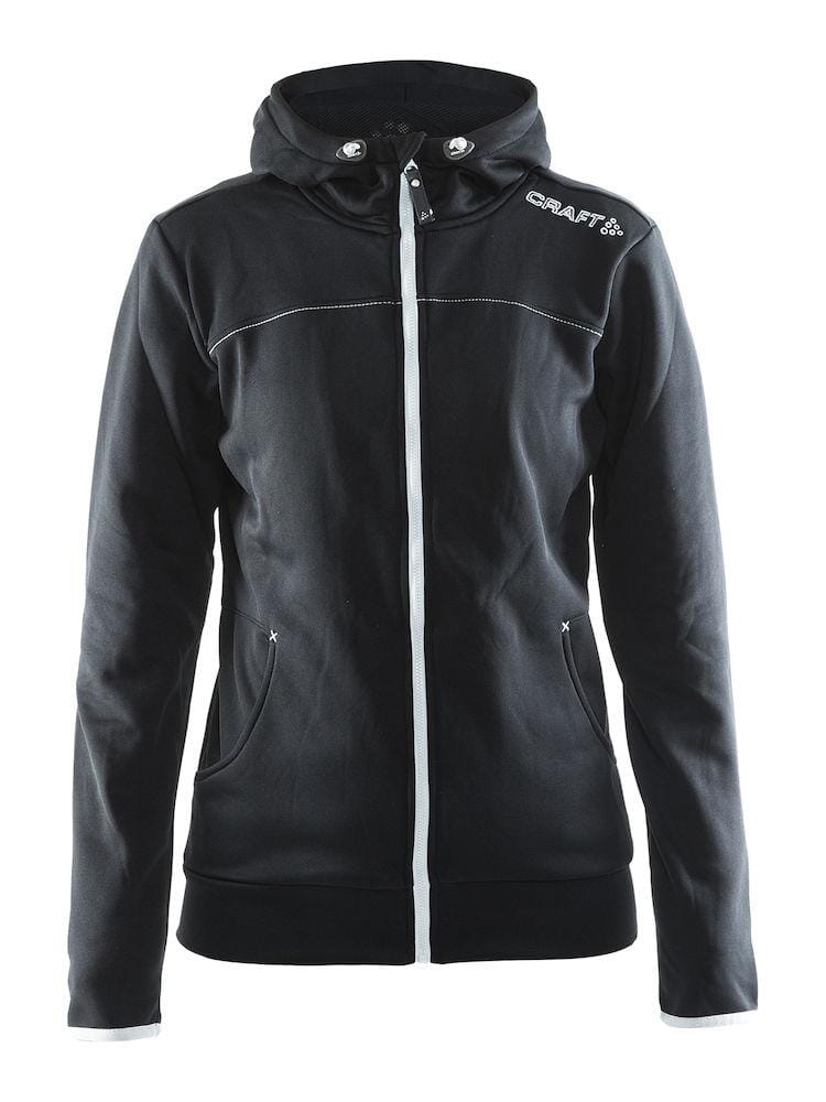 Women's Leisure Full Zip Hood - BLACK/PLATINUM - Image 4