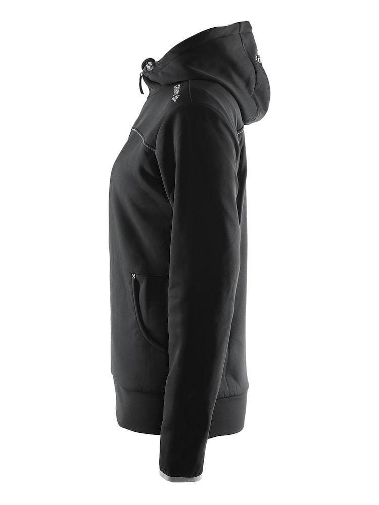 Women's Leisure Full Zip Hood - BLACK/PLATINUM - Image 2