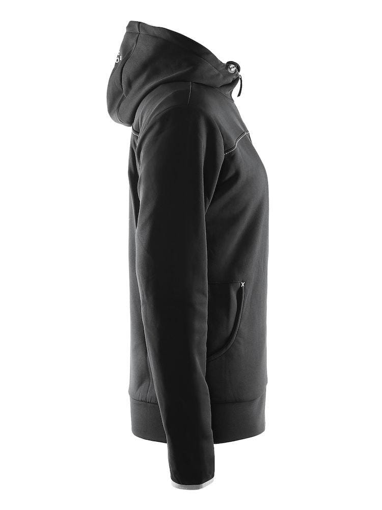 Women's Leisure Full Zip Hood - BLACK/PLATINUM - Image 3