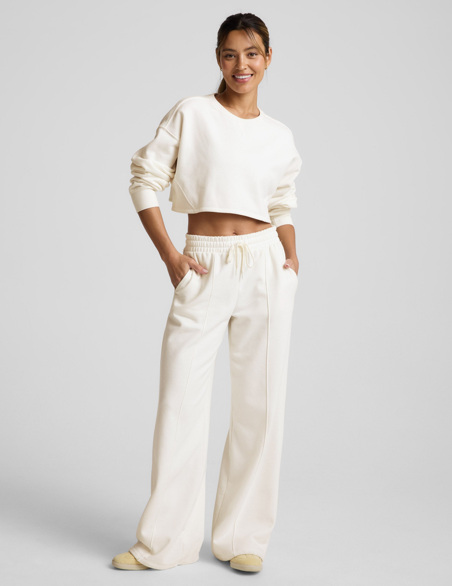 LuxeFleece? Pintuck Wide Leg Pant