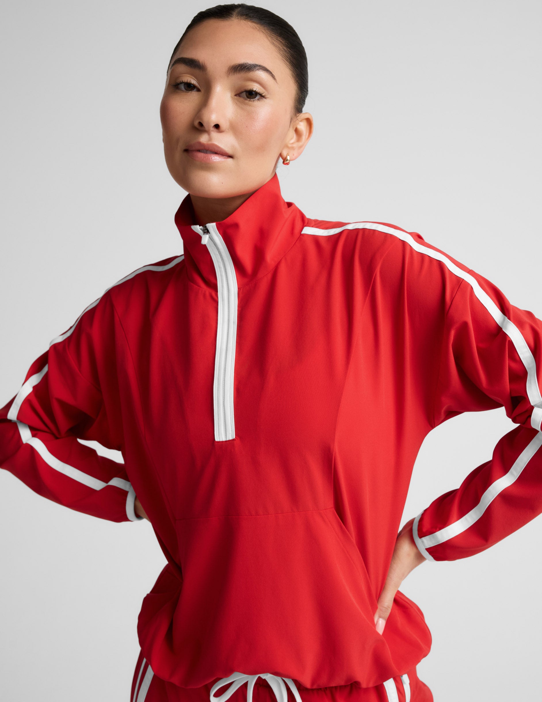Stretch Woven Course Contrast Half Zip Pullover - Image 4